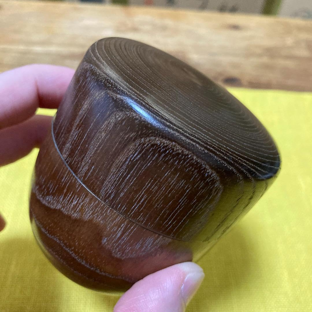 Amazon.co.jp: 大棗 棗 茶入れ 漆 無垢くり抜き 中継ぎ法 茶道具 美術